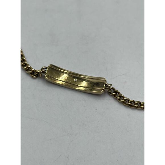 MICHAEL KORS MK Logo Plaque Yellow Gold Tone Stainless Steel Adjustable Bracelet - Picture 9 of 13